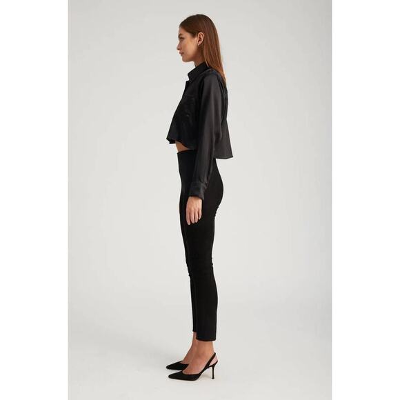 SPRWMN Ankle Legging in Black Suede S - Picture 2 of 4